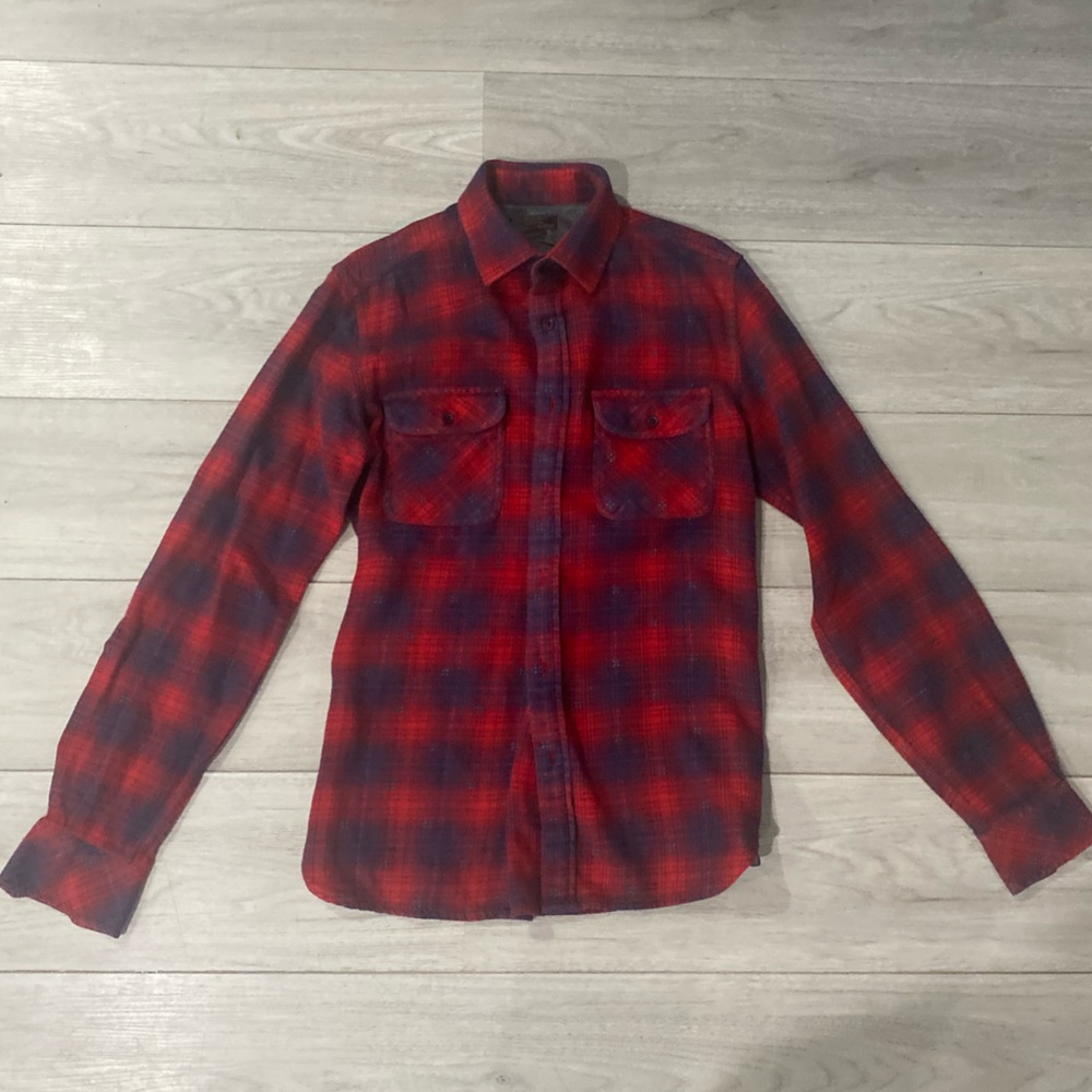 Zara Man Slim Fit Res Flannel Plaid Button down shirt